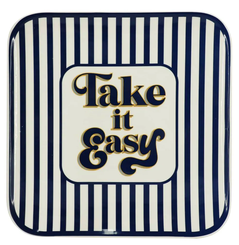 Jonathan Adler x Michaels 12.25" Navy Take it Easy Ceramic Plate