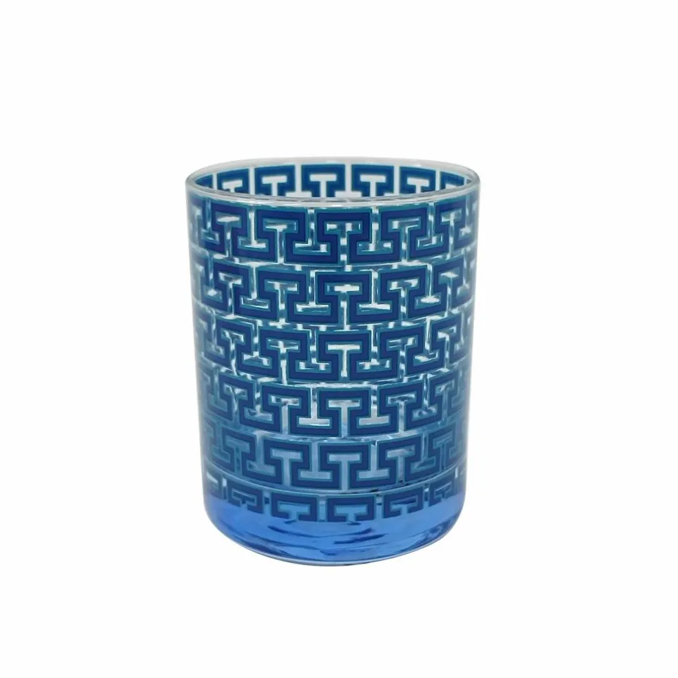 Jonathan Adler x Michaels 10.8oz. Blue Madrid Key Glass Cup
