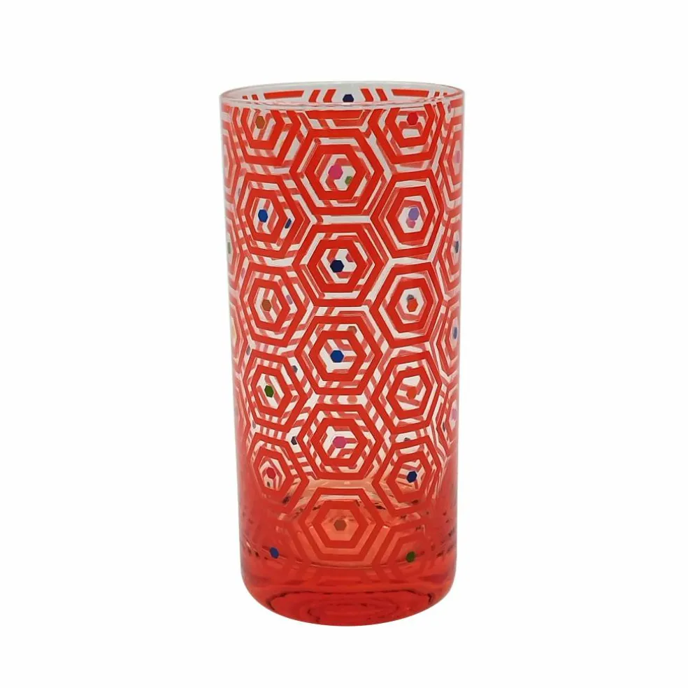 Jonathan Adler x Michaels 15.2oz. Red Honeycomb Highball Glass
