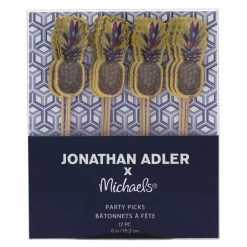 Jonathan Adler x Michaels Pineapple Party Picks, 12ct.