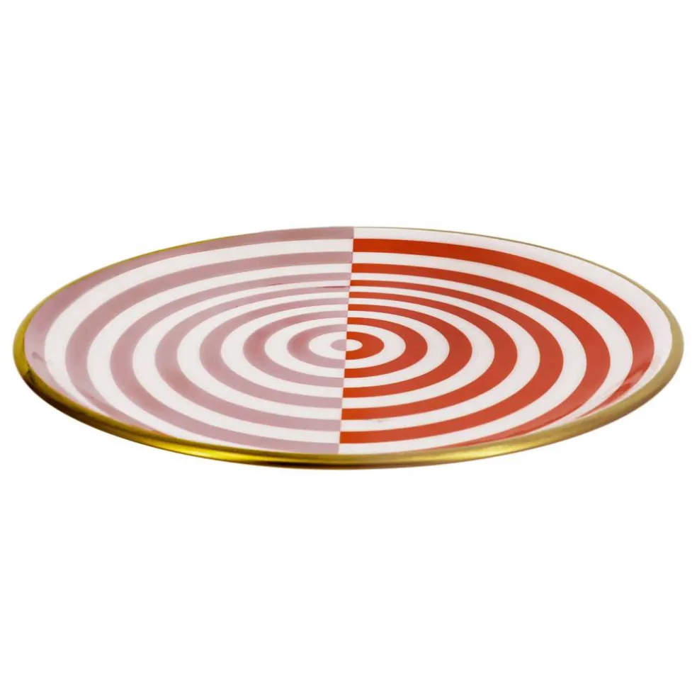 Jonathan Adler x Michaels 12" Red & Pink Illusion Metal Plate