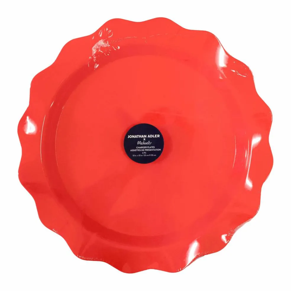 Jonathan Adler x Michaels 13" Red Charger Plates, 6ct.