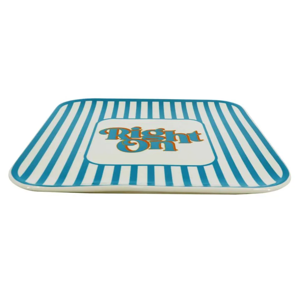 Jonathan Adler x Michaels 12.25" Right On Blue Stripe Ceramic Plate