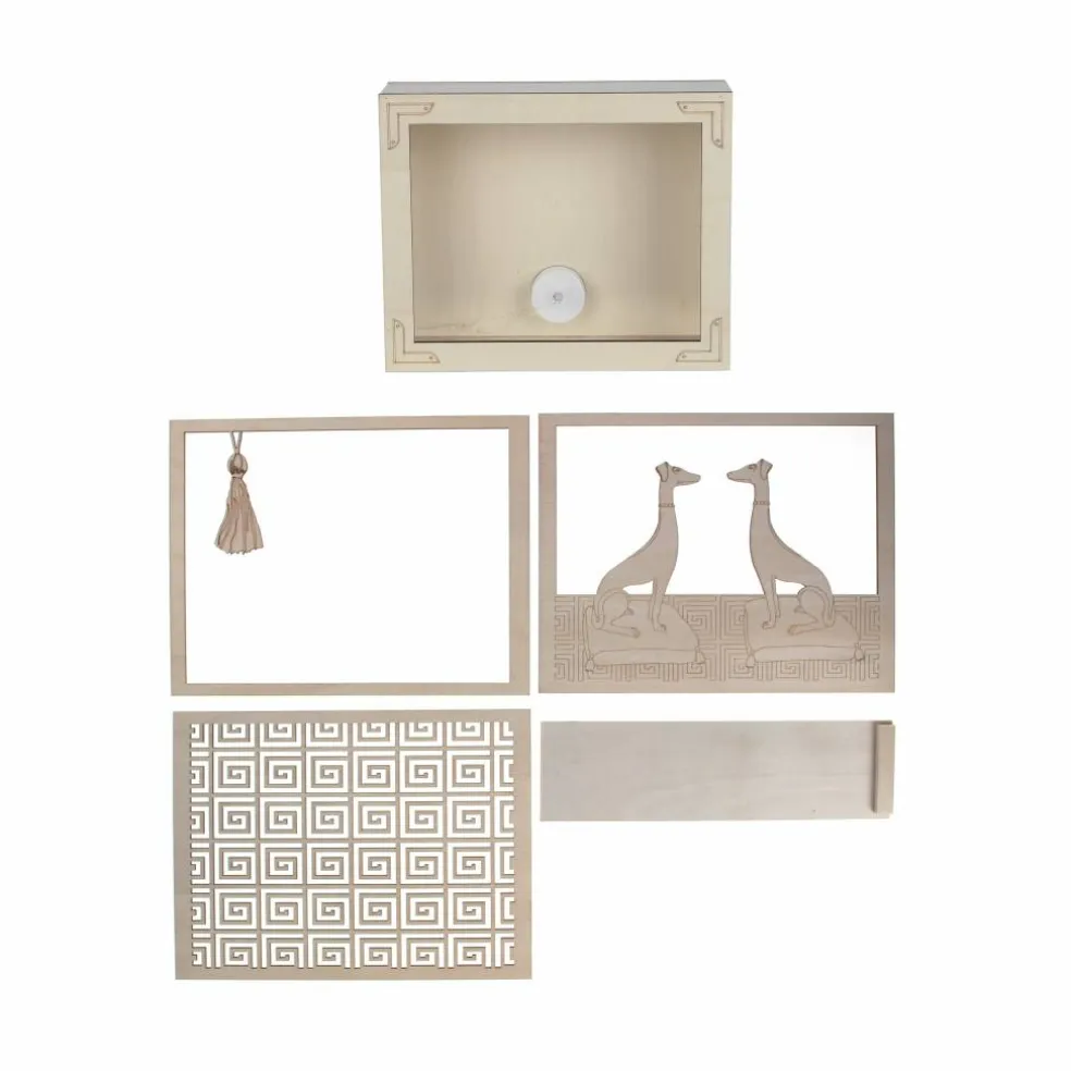 Jonathan Adler x Michaels 8.75" Sitting Greyhounds DIY LED Shadow Box Décor