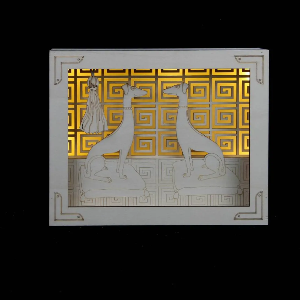 Jonathan Adler x Michaels 8.75" Sitting Greyhounds DIY LED Shadow Box Décor