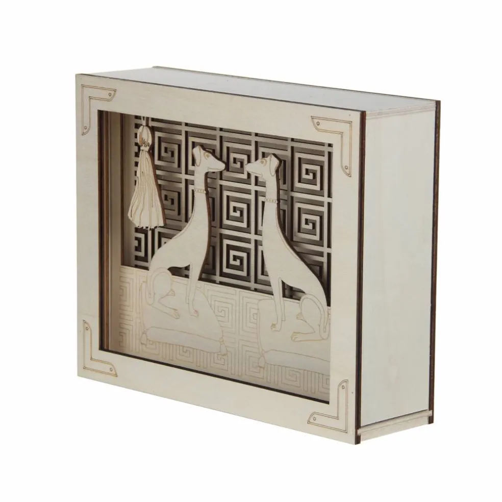 Jonathan Adler x Michaels 8.75" Sitting Greyhounds DIY LED Shadow Box Décor