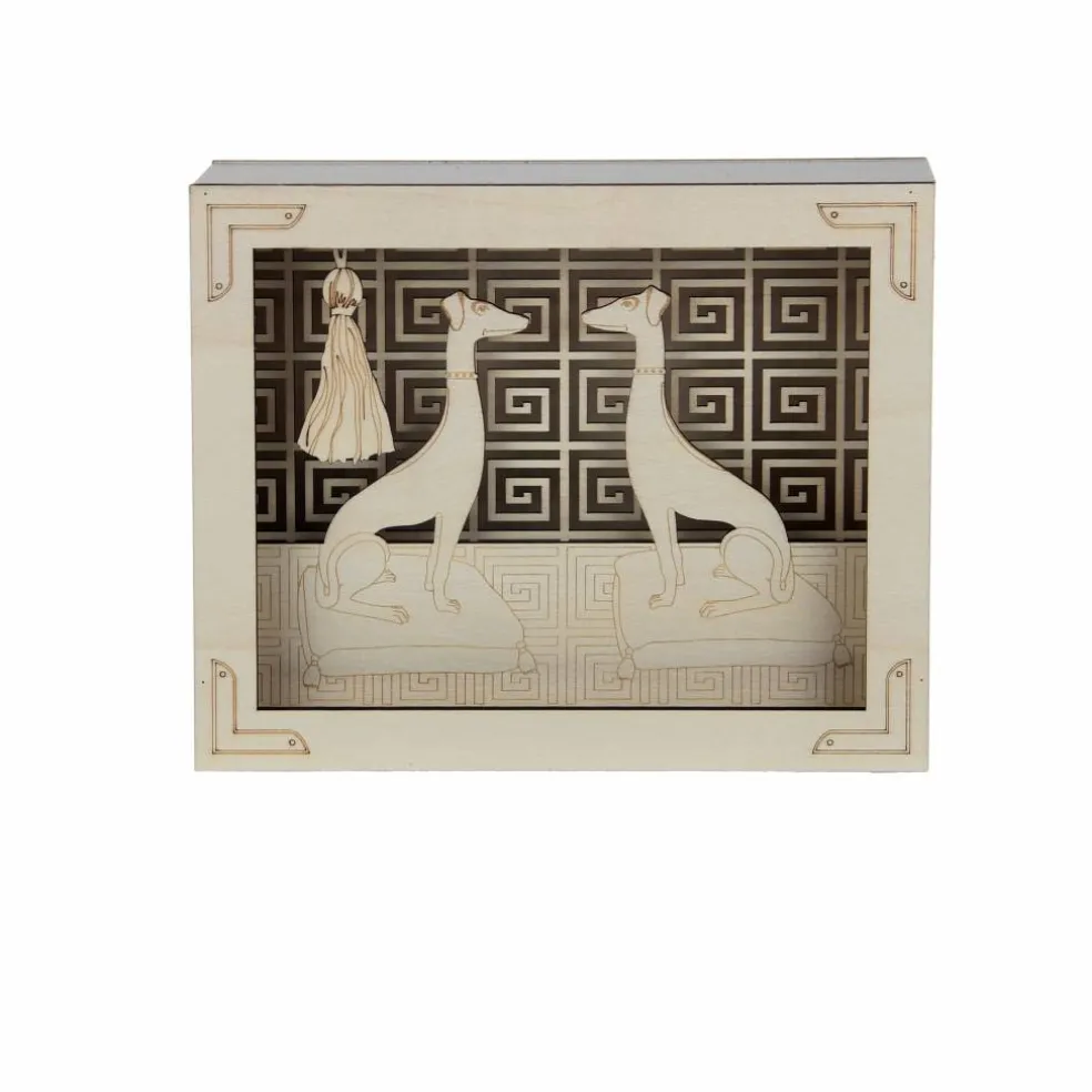 Jonathan Adler x Michaels 8.75" Sitting Greyhounds DIY LED Shadow Box Décor