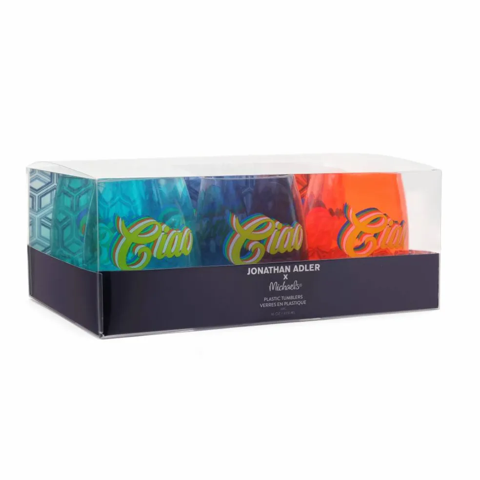 Jonathan Adler x Michaels Stemless Ciao Tumblers Set