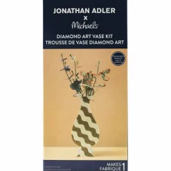 Jonathan Adler x Michaels Tan & Cream Wavy Stripe Diamond Art Vase Kit