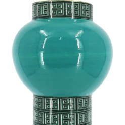 Jonathan Adler x Michaels 23" Teal & Gold Greek Key Tabletop Ceramic Pot