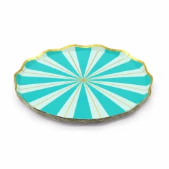 Jonathan Adler x Michaels 9" Teal Stripes Paper Dinner Plates, 10ct.
