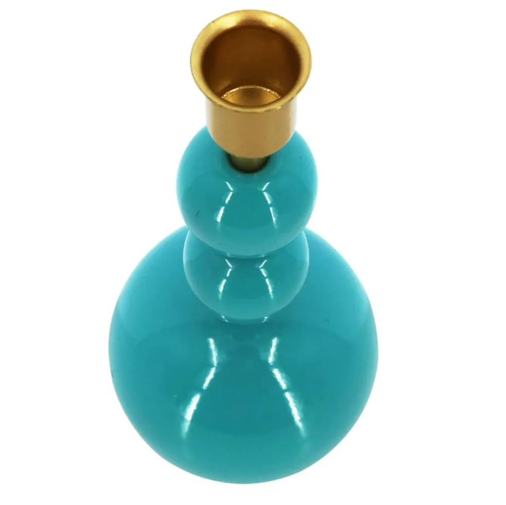 Jonathan Adler x Michaels 9.5" Teal & Gold Metal Tabletop Taper Candle Holder