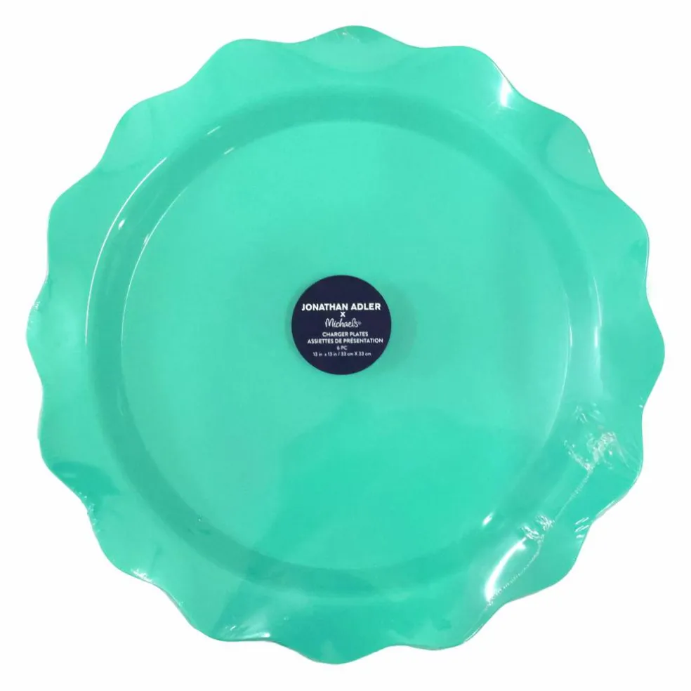 Jonathan Adler x Michaels 13" Teal Charger Plates, 6ct.