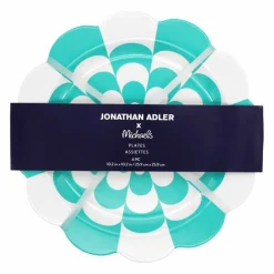 Jonathan Adler x Michaels 10" Teal Wave Melamine Plates, 4ct.