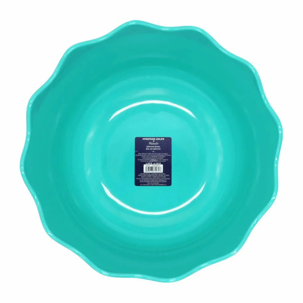 Jonathan Adler x Michaels 13" Teal & Red Stripes Melamine Serving Bowl