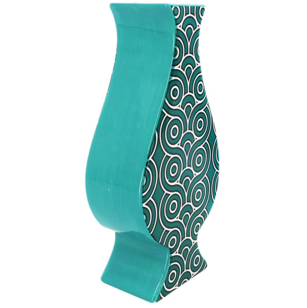 Jonathan Adler x Michaels 11.75" Turquoise Graphic Swirl Tabletop Ceramic Vase