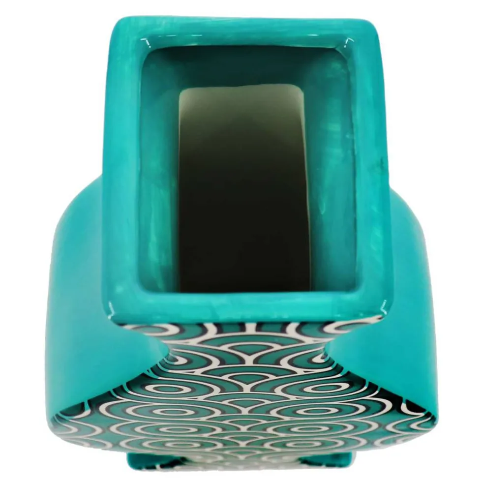 Jonathan Adler x Michaels 11.75" Turquoise Graphic Swirl Tabletop Ceramic Vase