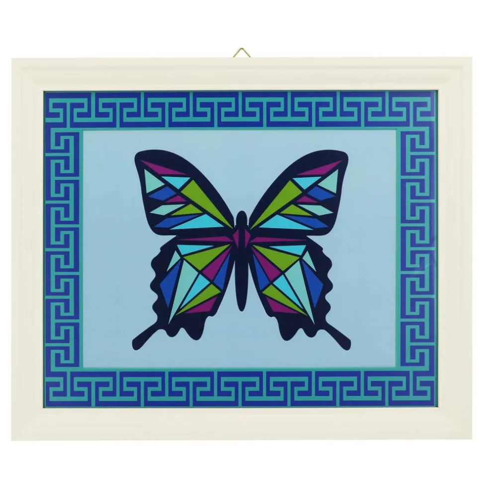 Jonathan Adler x Michaels 22.5" White & Blue Stained Glass Butterfly Madrid Key Wall Décor
