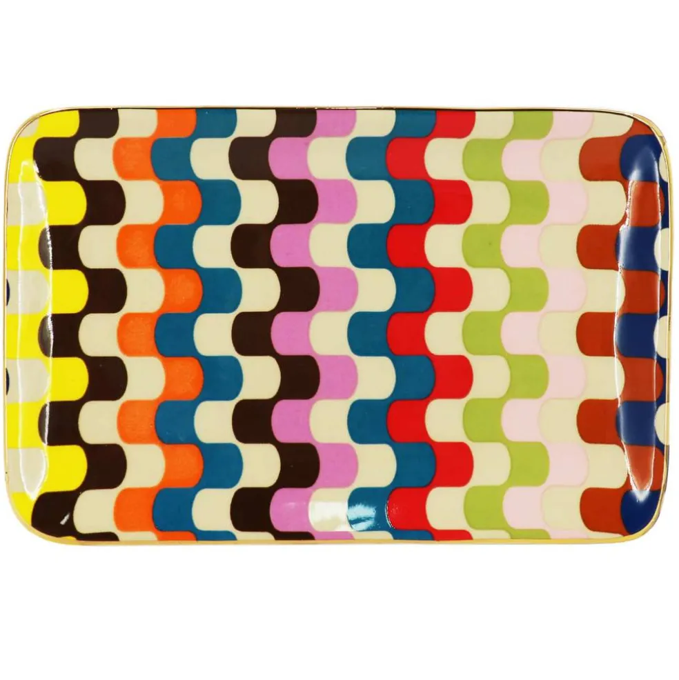 Jonathan Adler x Michaels 4.25" x 6.25" Bargello Waves Ceramic Plate