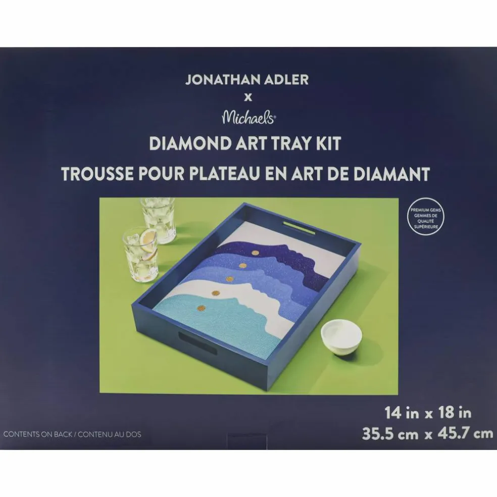 Jonathan Adler x Michaels 14" x 18" Blue Atlas Diamond Art Tray Kit