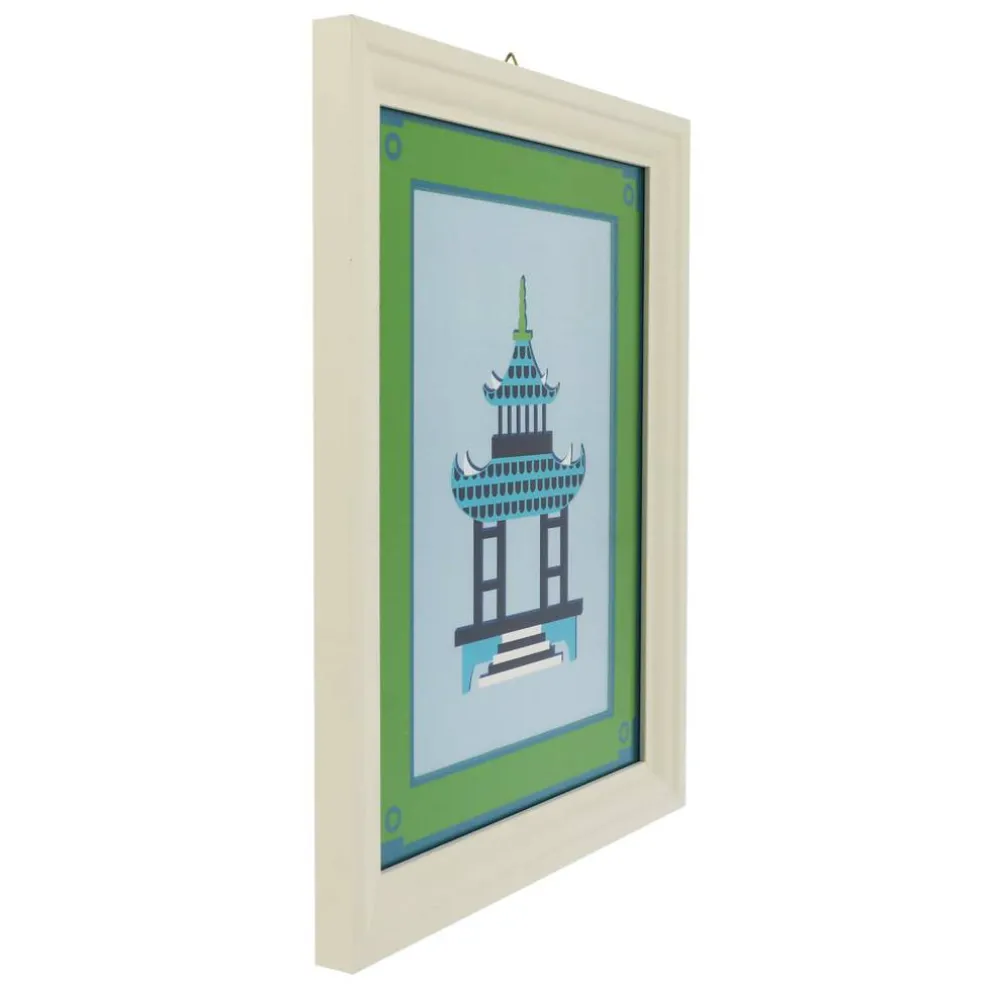 Jonathan Adler x Michaels 14.5" x 18.5" Blue & Green Pagoda Wall Art