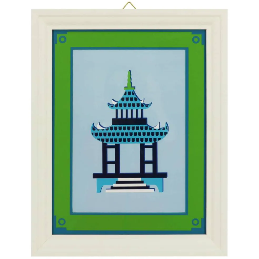 Jonathan Adler x Michaels 14.5" x 18.5" Blue & Green Pagoda Wall Art