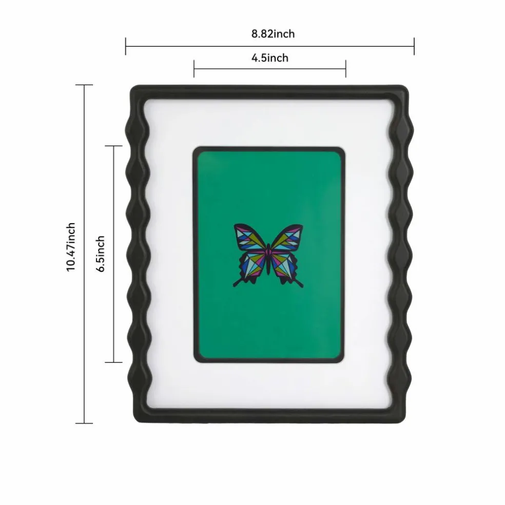 Jonathan Adler x Michaels 4" x 6" Black Geometric Stripes Matted Wood Tabletop Frame