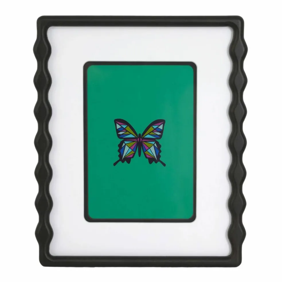 Jonathan Adler x Michaels 4" x 6" Black Geometric Stripes Matted Wood Tabletop Frame