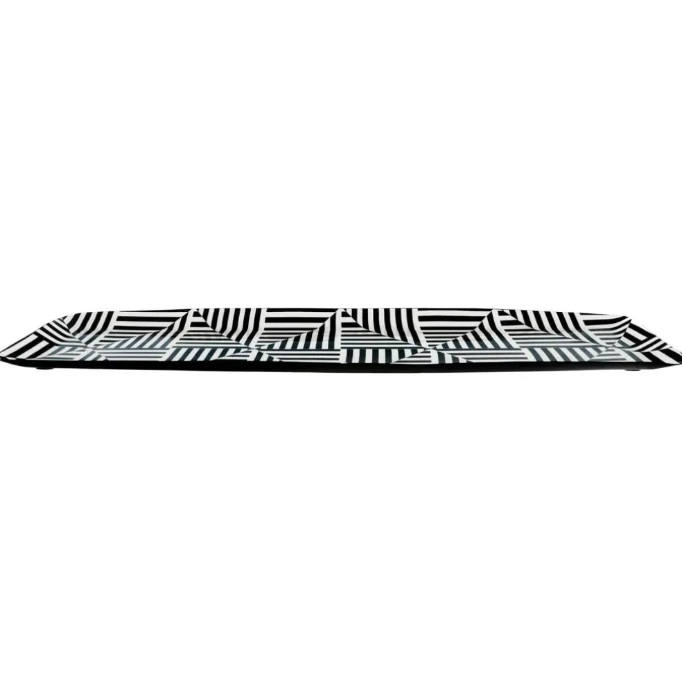 Jonathan Adler x Michaels 4.25" x 15" Black & White Geometric Metal Tray