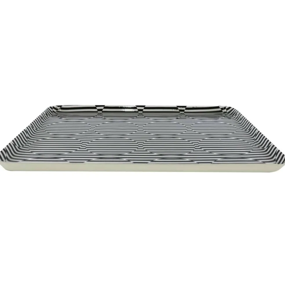 Jonathan Adler x Michaels 8.25" x 10.25" Black & White Geometric Stripe Metal Tray
