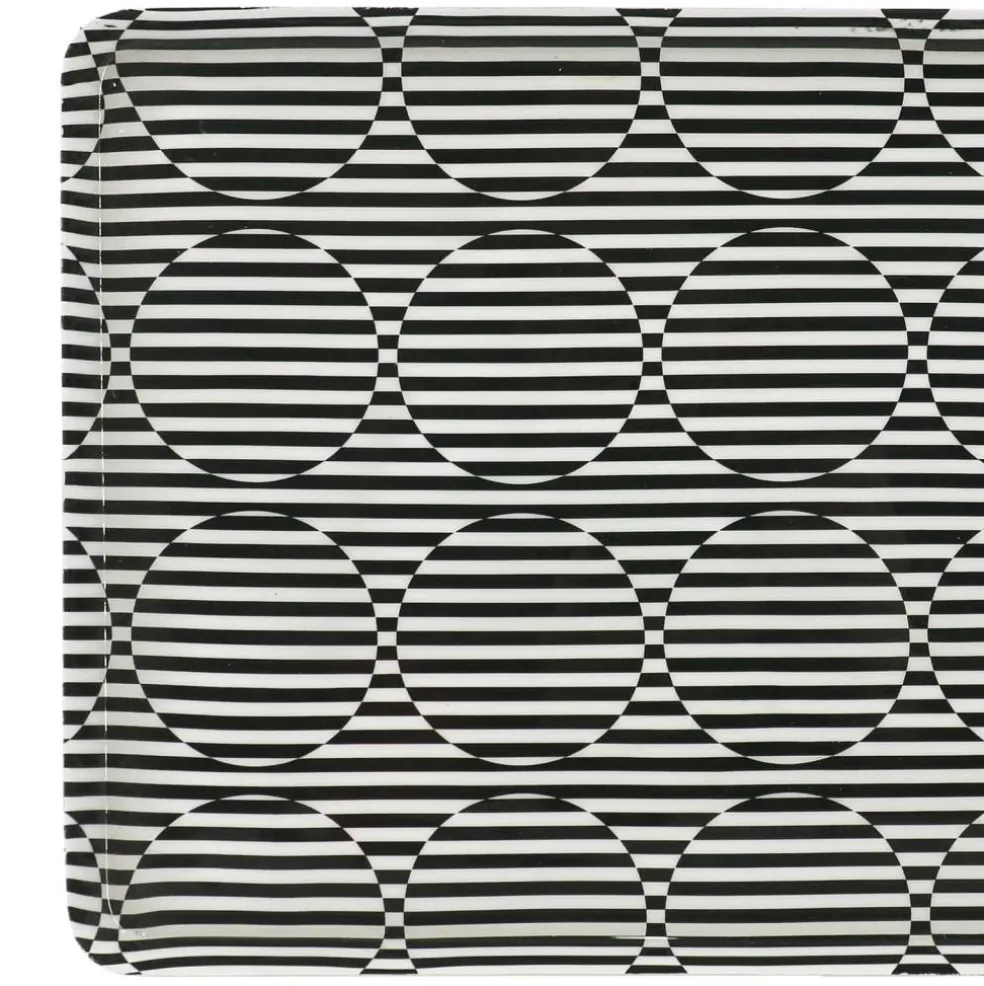 Jonathan Adler x Michaels 8.25" x 10.25" Black & White Geometric Stripe Metal Tray