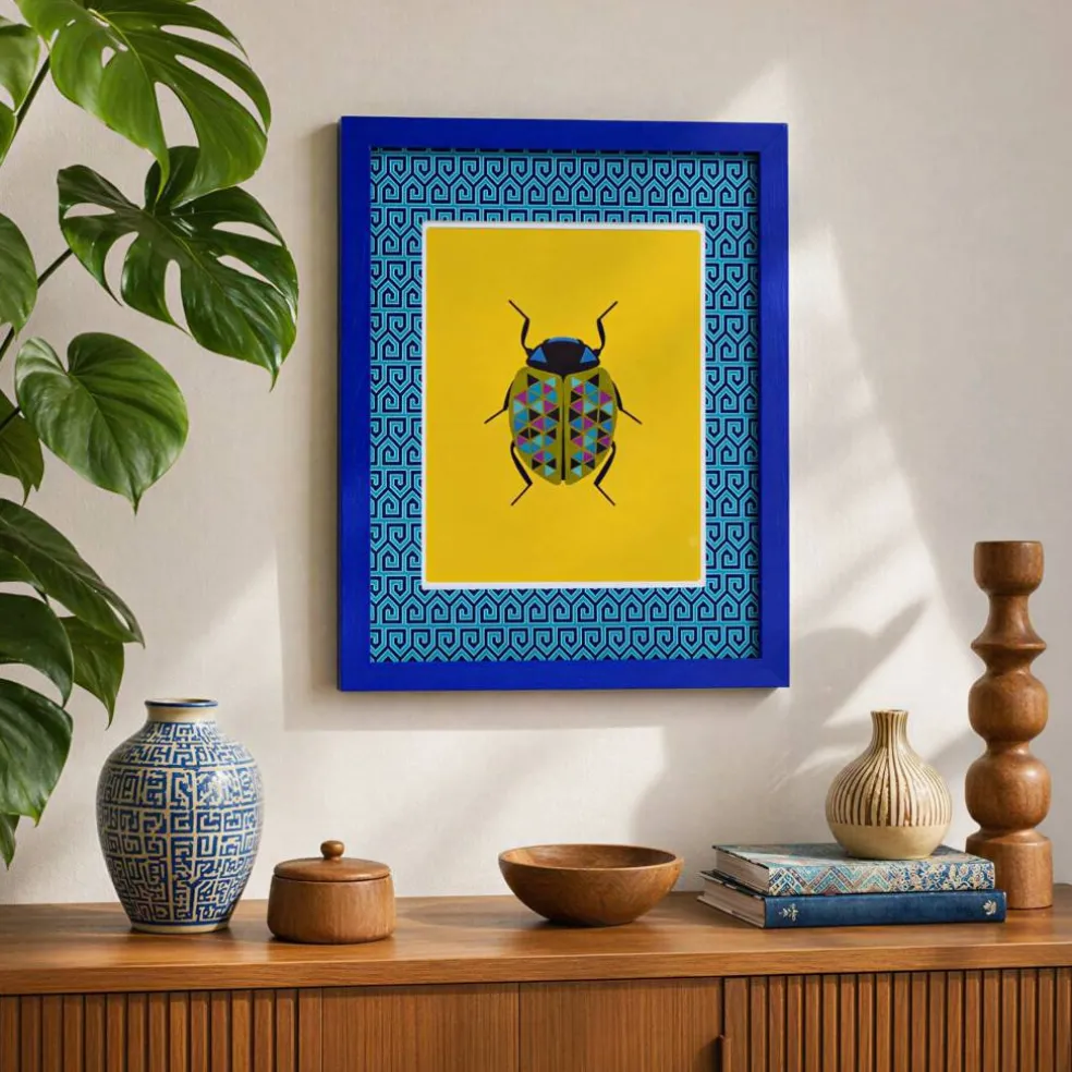 Jonathan Adler x Michaels 8" x 10" Blue Greek Key Matted Wood Wall Frame