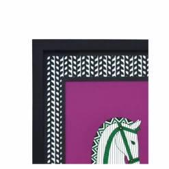 Jonathan Adler x Michaels 8" x 10" Black & White Leaf Herringbone Matted Wood Wall Frame