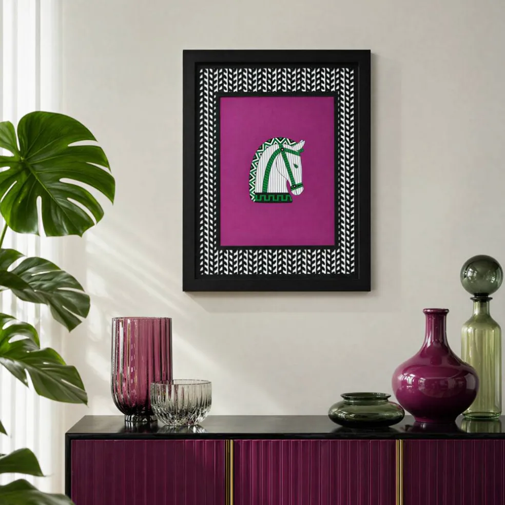 Jonathan Adler x Michaels 8" x 10" Black & White Leaf Herringbone Matted Wood Wall Frame