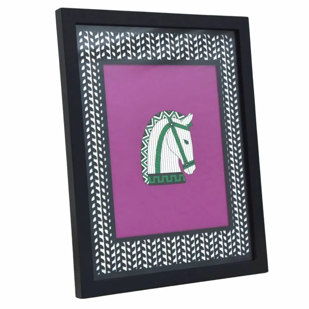 Jonathan Adler x Michaels 8" x 10" Black & White Leaf Herringbone Matted Wood Wall Frame
