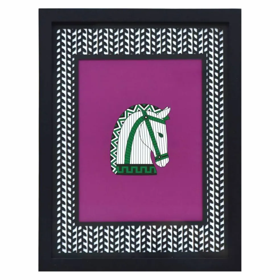 Jonathan Adler x Michaels 8" x 10" Black & White Leaf Herringbone Matted Wood Wall Frame