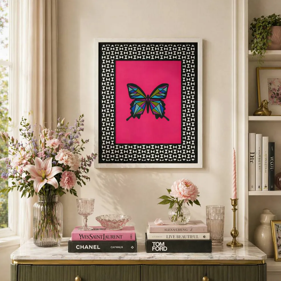 Jonathan Adler x Michaels 11" x 14" Black & White Bow Tie Matted Wood Wall Frame