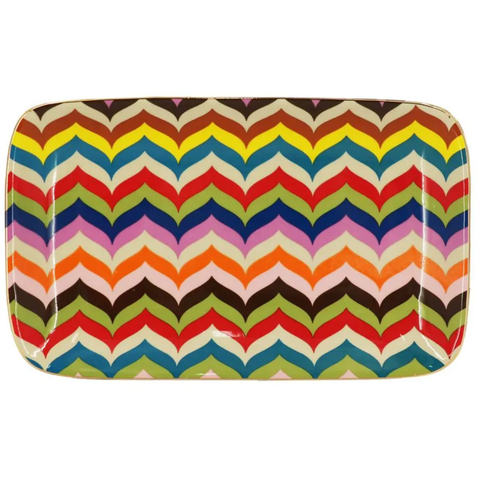Jonathan Adler x Michaels 4.8" x 8" Chevron Pattern Ceramic Plate