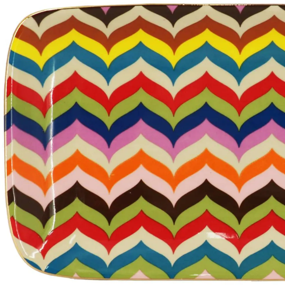 Jonathan Adler x Michaels 4.8" x 8" Chevron Pattern Ceramic Plate