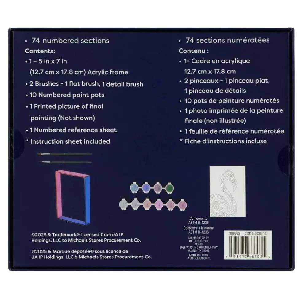 Jonathan Adler x Michaels 5" x 7" Flamingo Paint-By-Number Acrylic Surface Kit