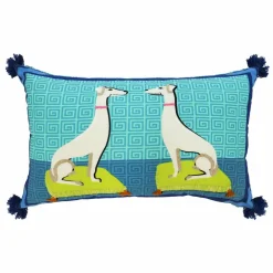 Jonathan Adler x Michaels 12" x 20" Greyhound Dog Pair Pillow with Tassel