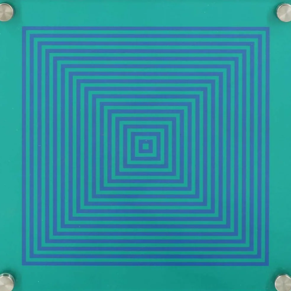 Jonathan Adler x Michaels 8" x 8" Green & Blue Square Stripe Wall Art