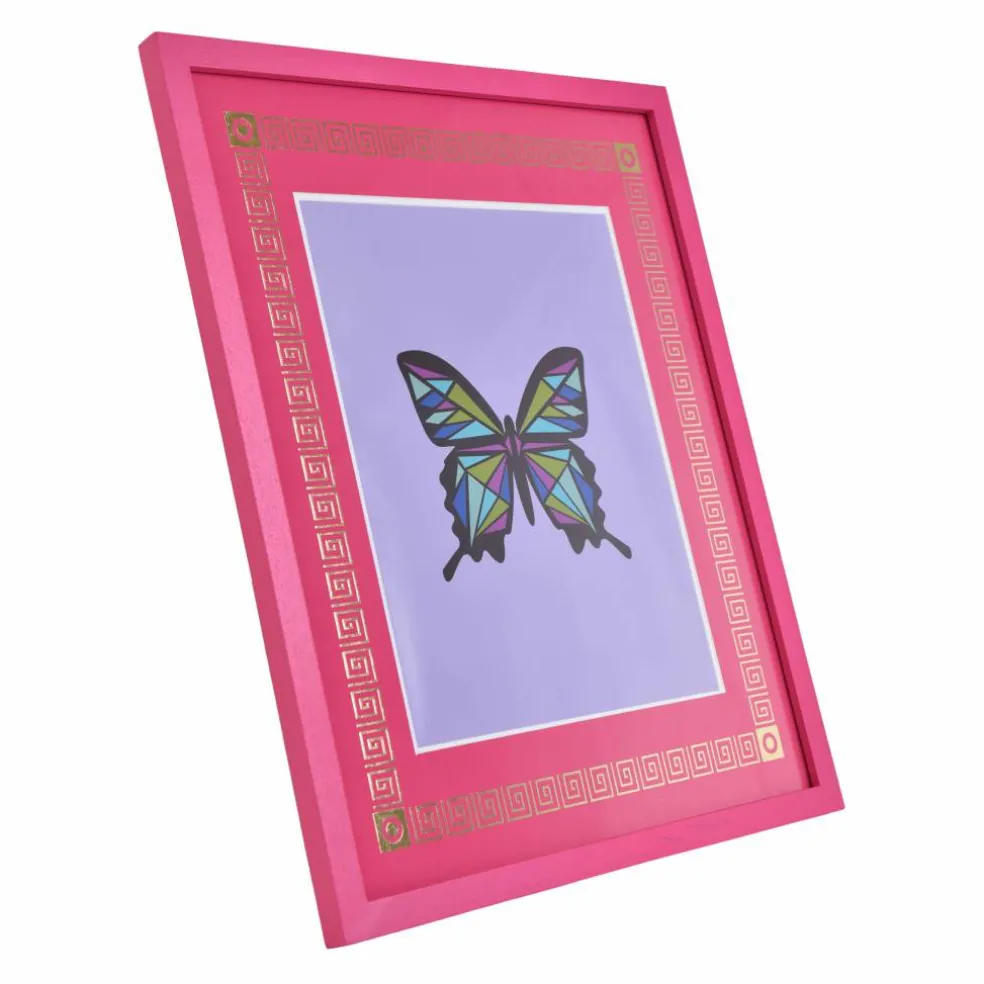 Jonathan Adler x Michaels 11" x 14" Pink Greek Key Matted Wood Wall Frame
