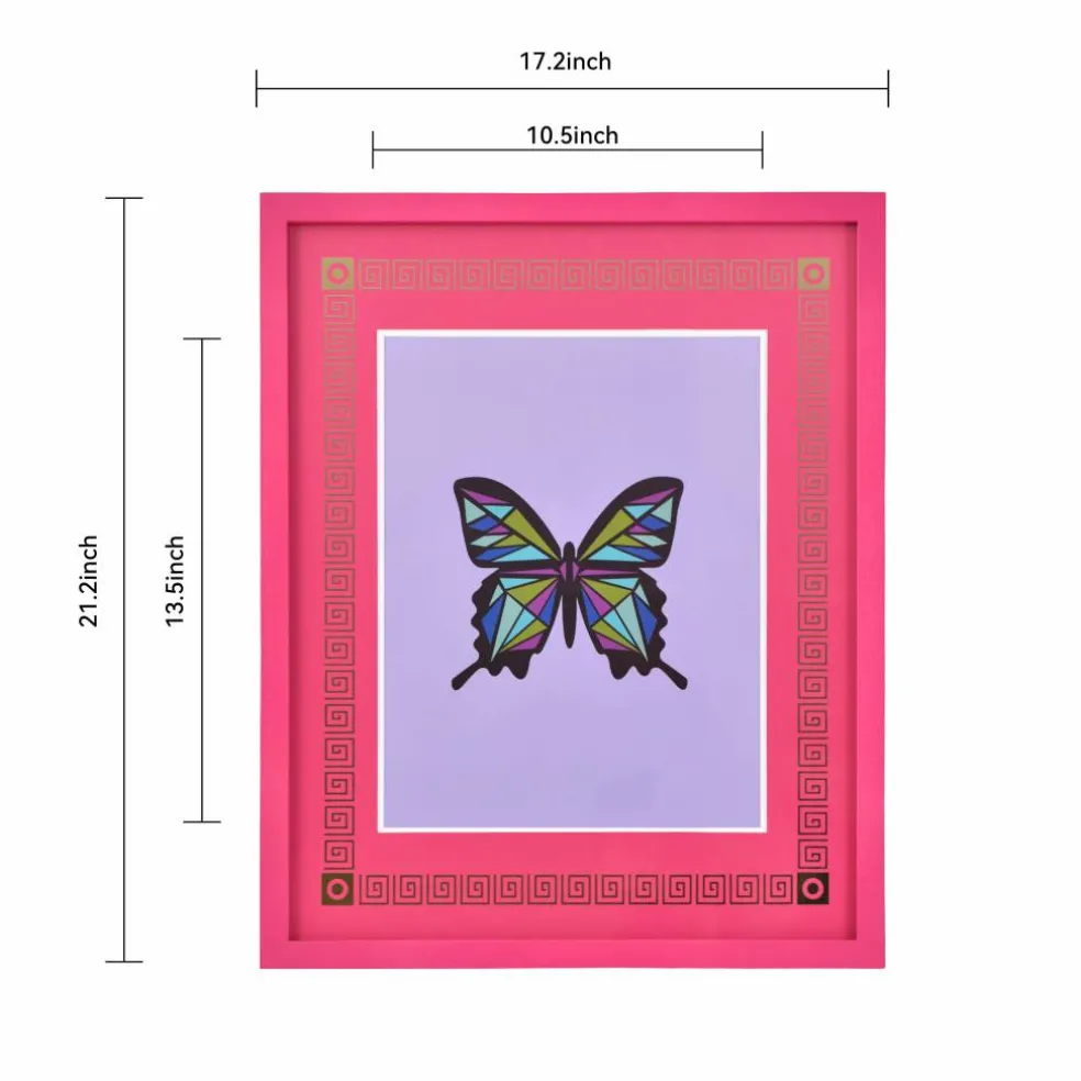 Jonathan Adler x Michaels 11" x 14" Pink Greek Key Matted Wood Wall Frame