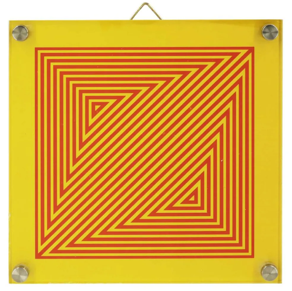 Jonathan Adler x Michaels 8" x 8" Yellow & Red Triangle Stripe Wall Art