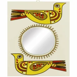 Jonathan Adler x Michaels 24" Yellow & Red Mid-Century Modern Birds Wall Mirror