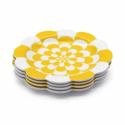Jonathan Adler x Michaels 7.5" Yellow Wave Melamine Plates, 4ct.