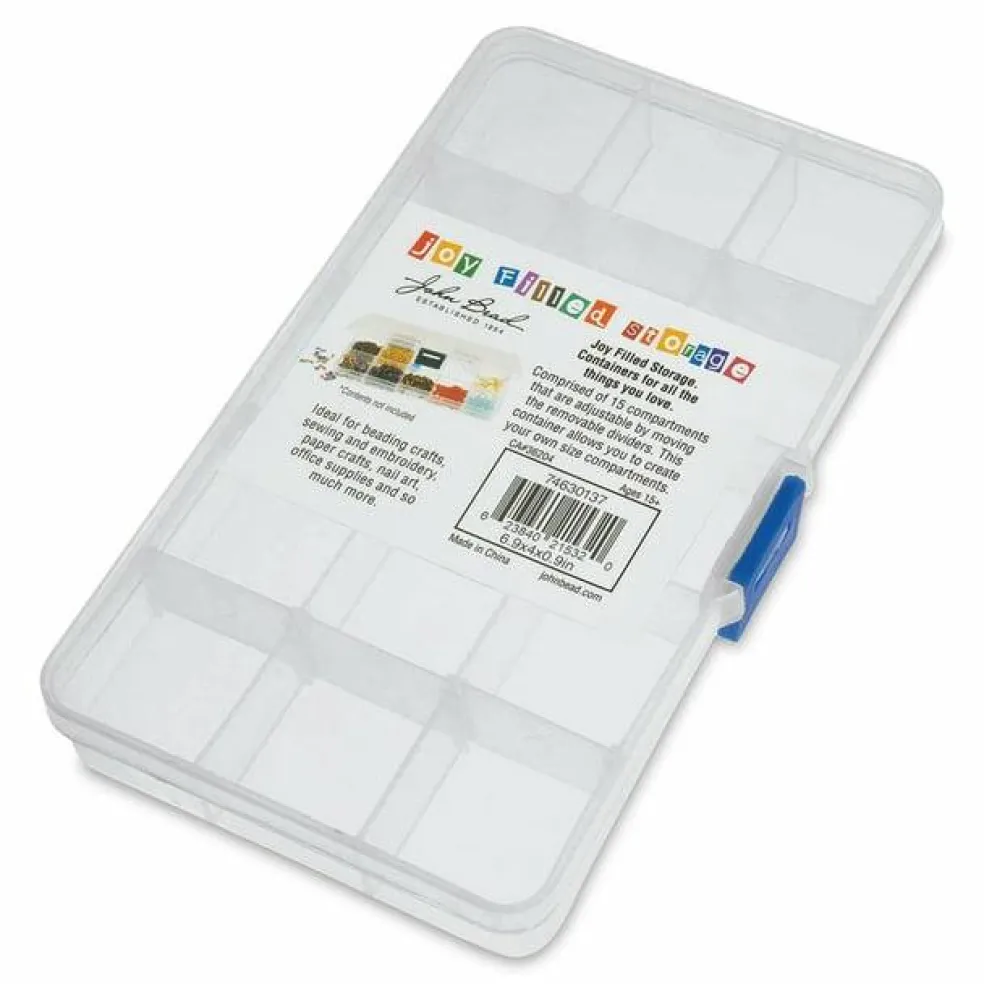 Joy Filled 15-Compartment Plastic Bead Storage Organizer