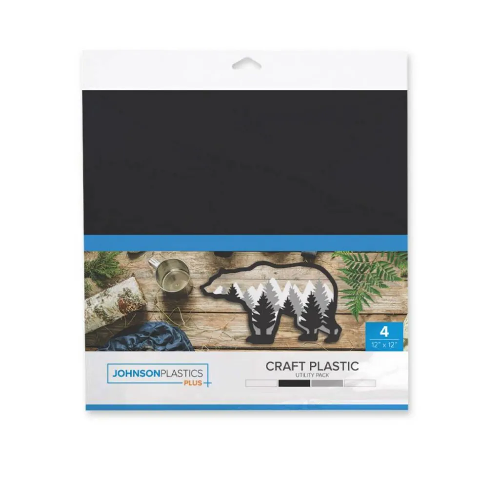 JPPlus Craft Plastic Plastic Craft Sheets for Cricut, Laser Cutter, & Engraver Use- Utility, 4 Pack