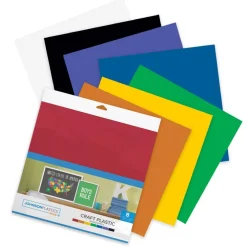 JPPlus Craft Plastic Plastic Craft Sheets for Cricut, Laser Cutter, & Engraver Use- Rainbow, 8 Pack